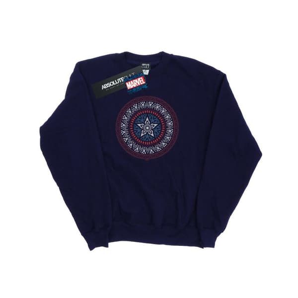 Marvel Sweatshirt med prydd sköld från Captain America för flickor Navy Blue 12-13 Years