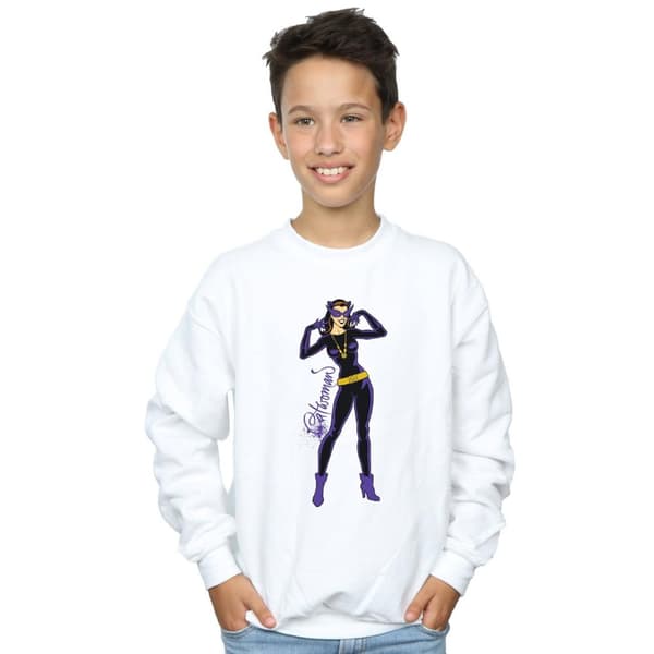DC Comics Catwoman Happy Pose-tröja för pojkar