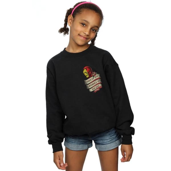 Marvel Sweatshirt med brösttryck: Iron Man Tattoo Journey för flickor