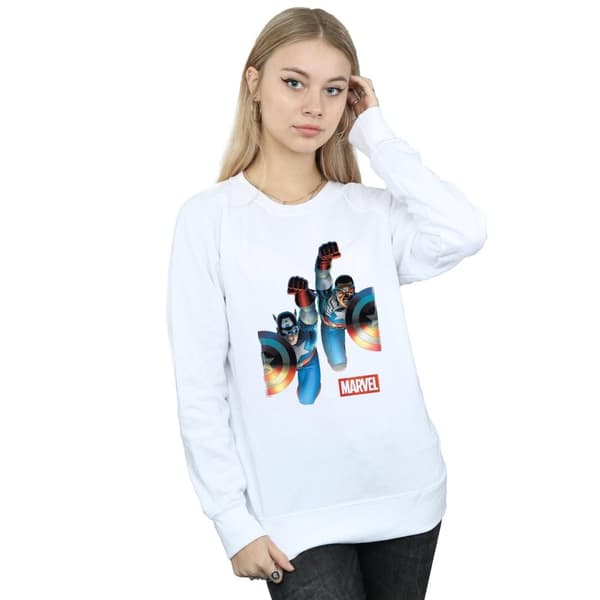 Marvel Sweatshirt med Falcon och Captain America sida vid sida - dam/dam