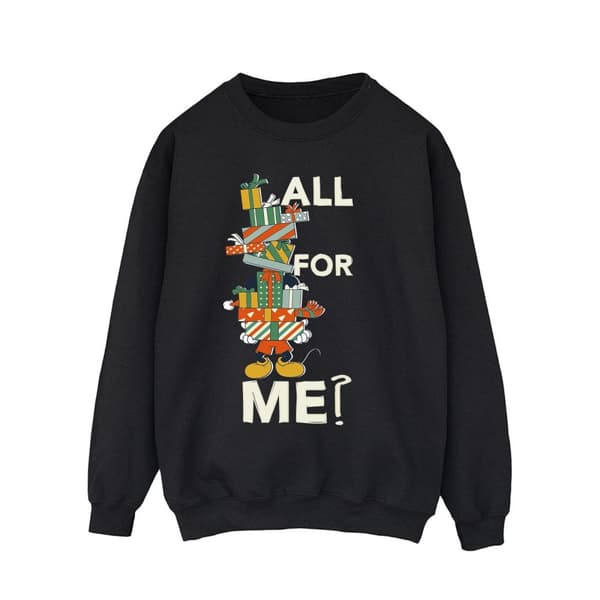 Disney Mens Mickey Mouse Presents All For Me Sweatshirt