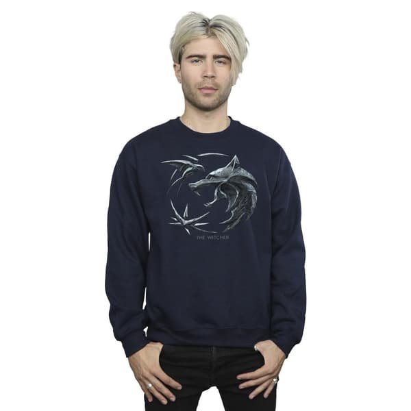 Netflix Mens The Witcher Wolf Logo Sweatshirt