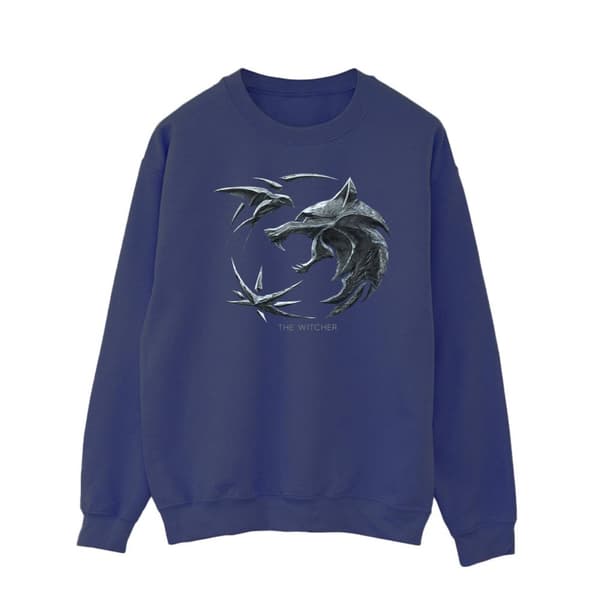 Netflix Mens The Witcher Wolf Logo Sweatshirt