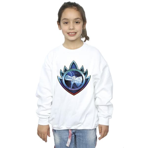 Marvel Girls Thor Love And Thunder Stormbreaker Crest Sweatshirt