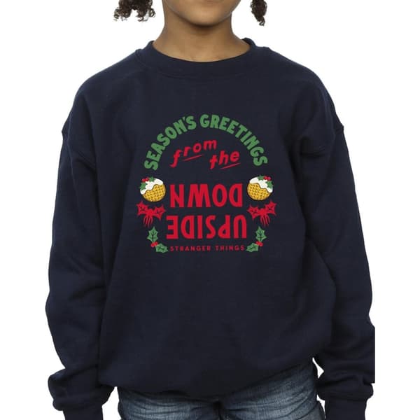 Netflix Girls Stranger Things Upside Down Seasons Greetings Sweatshirt