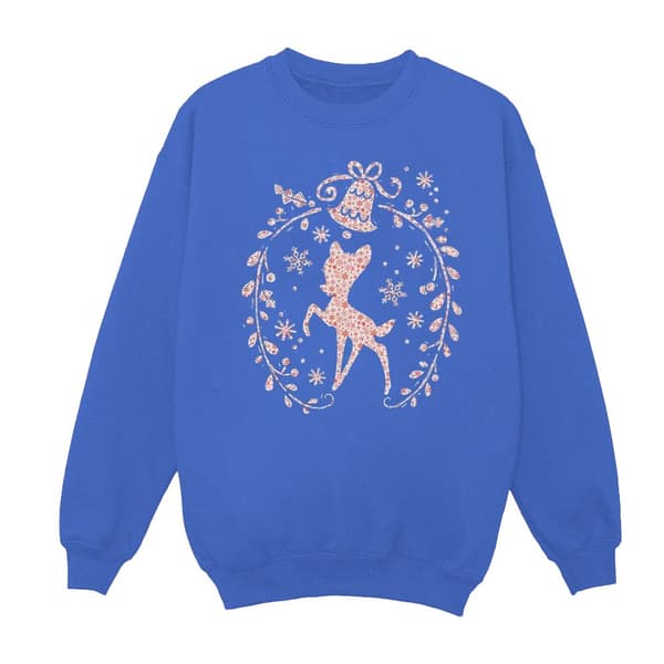 Disney Womens/Ladies Bambi Christmas Wreath Sweatshirt