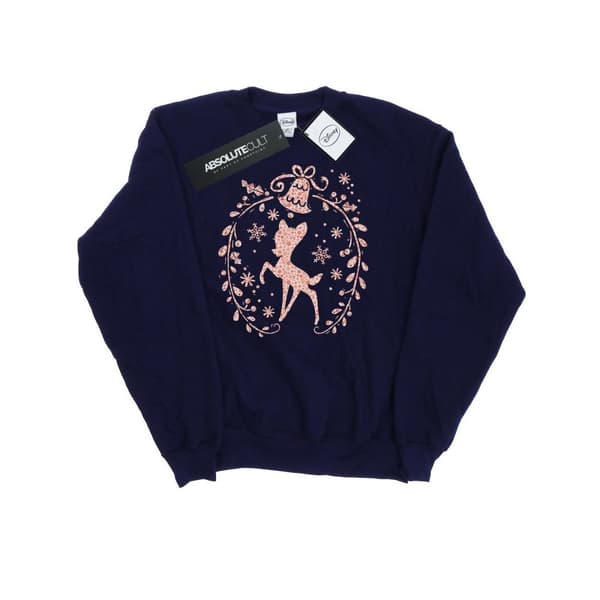 Disney Womens/Ladies Bambi Christmas Wreath Sweatshirt