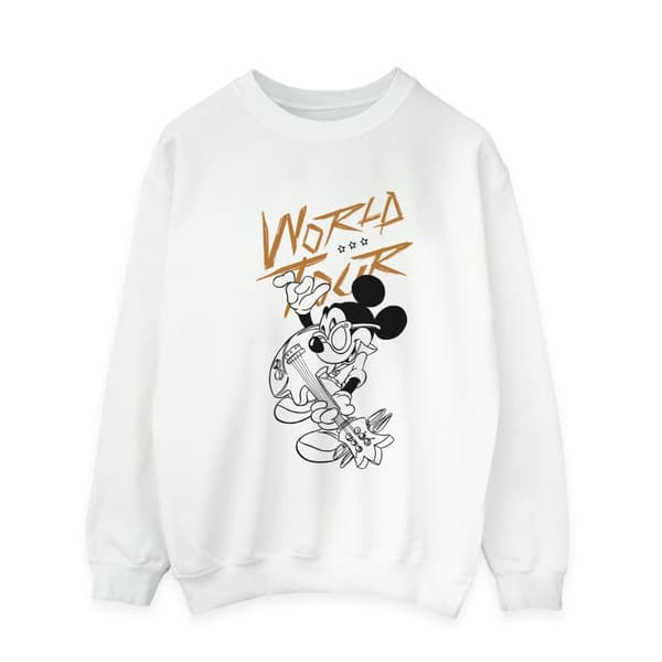 Disney Mens Mickey Mouse World Tour Line Sweatshirt