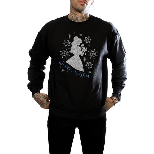 Disney Princess Mens Belle Winter Silhouette Sweatshirt
