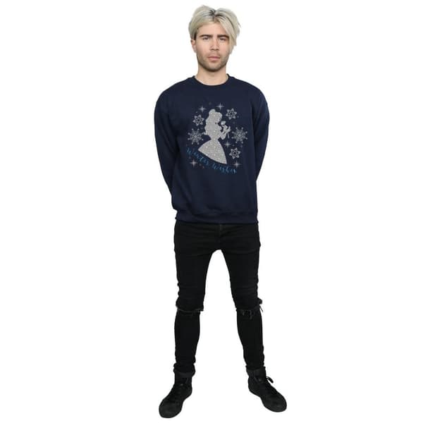 Disney Princess Mens Belle Winter Silhouette Sweatshirt