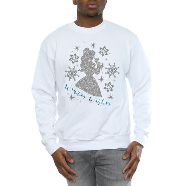Disney Princess Mens Belle Winter Silhouette Sweatshirt