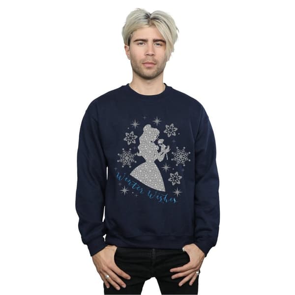 Disney Princess Mens Belle Winter Silhouette Sweatshirt