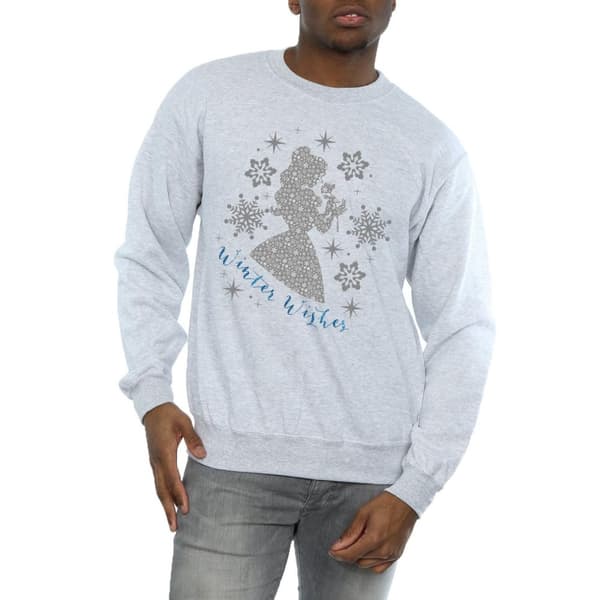 Disney Princess Mens Belle Winter Silhouette Sweatshirt