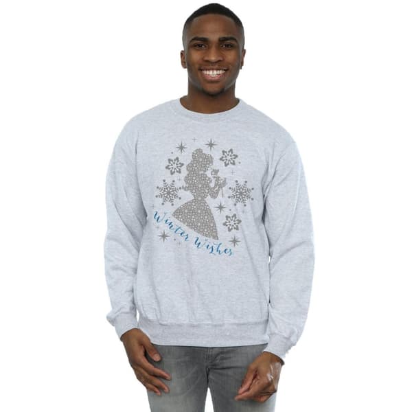 Disney Princess Mens Belle Winter Silhouette Sweatshirt