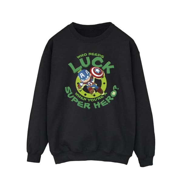 Marvel Mens St Patrick´s Day Captain America Luck Sweatshirt