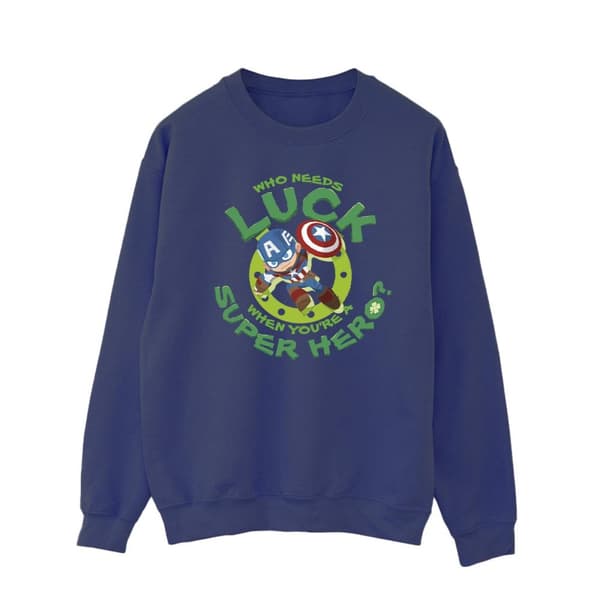 Marvel Mens St Patrick´s Day Captain America Luck Sweatshirt