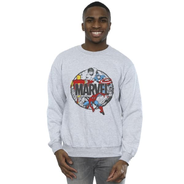 Marvel Mens Comics Character Circle Sweatshirt
