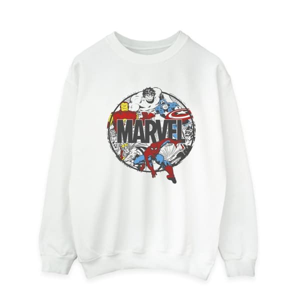 Marvel Mens Comics Character Circle Sweatshirt