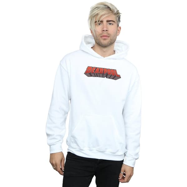 Marvel Mens Deadpool Text Logo Hoodie