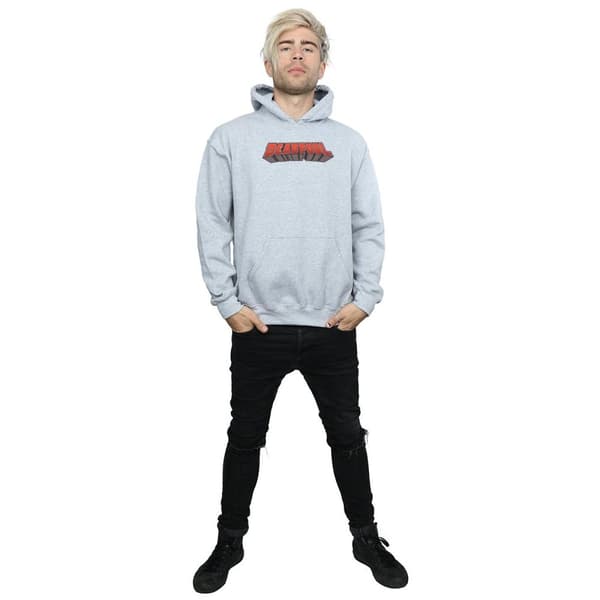 Marvel Mens Deadpool Text Logo Hoodie