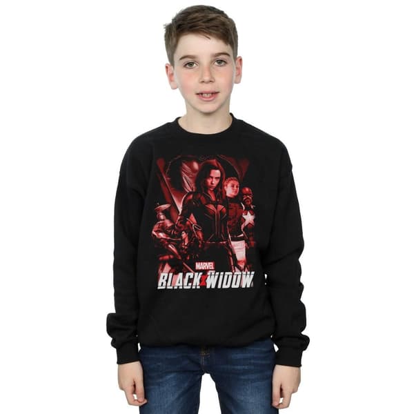 Marvel Pojkar Black Widow Movie Röd Grupp Sweatshirt