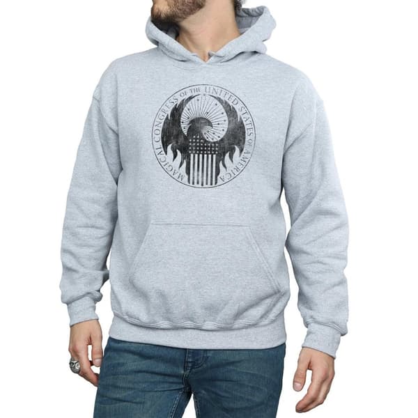 Fantastic Beasts Mens Distressed Magical Congress Hoodie
