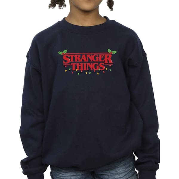 Netflix Girls Stranger Things Christmas Lights Sweatshirt