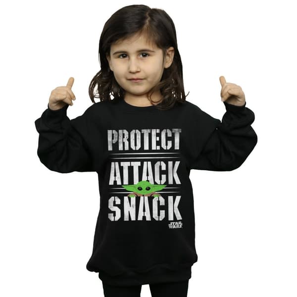Star Wars Girls The Mandalorian Protect Attack Snack Sweatshirt