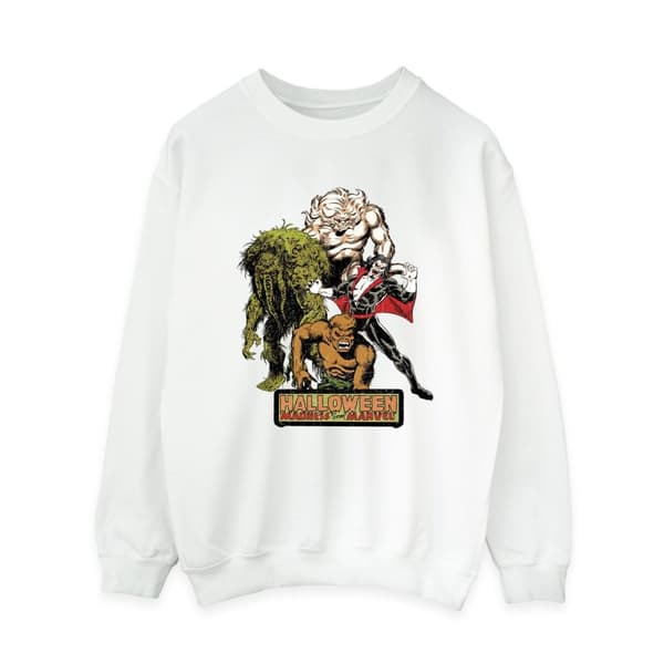 Marvel Womens/Ladies Halloween Monsters Sweatshirt White S