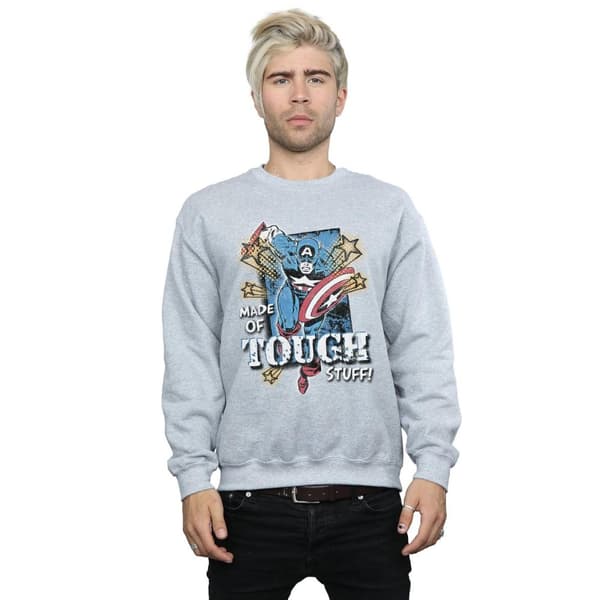 Marvel Mens Captain America Made Of Tough Stuff Sweatshirt