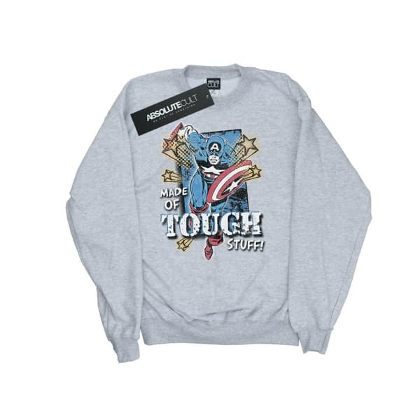 Marvel Mens Captain America Made Of Tough Stuff Sweatshirt
