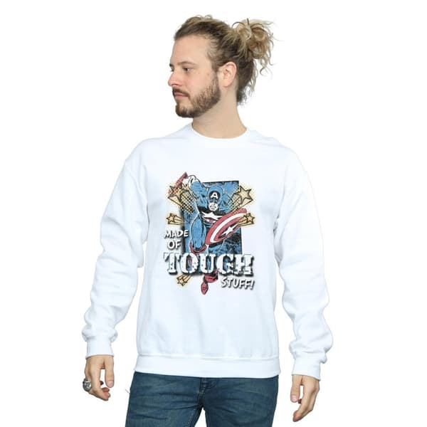 Marvel Mens Captain America Made Of Tough Stuff Sweatshirt