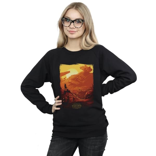 Star Wars: The Force Awakens Sweatshirt med konstaffisch från Rey - dam/dam