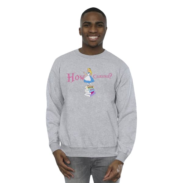Disney Mens Alice In Wonderland How Curious Sweatshirt