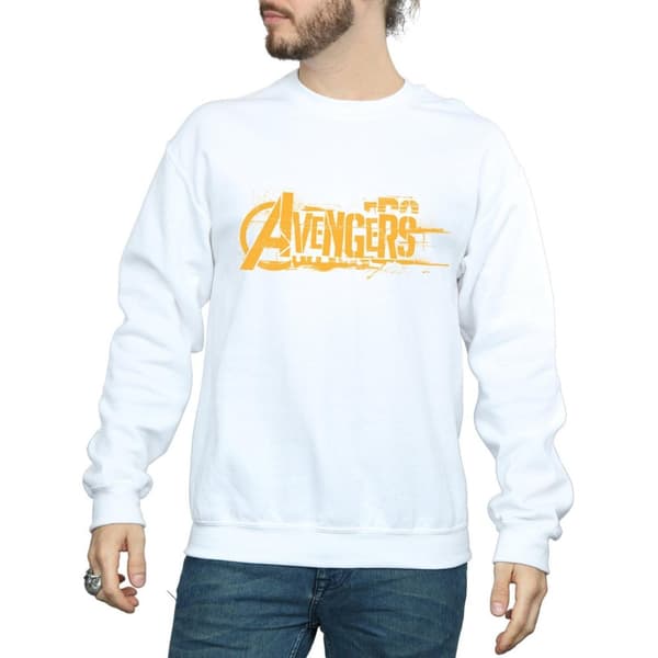 Marvel Mens Avengers Infinity War Orange Logo Sweatshirt