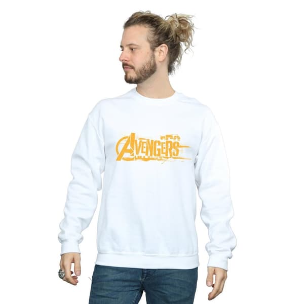 Marvel Mens Avengers Infinity War Orange Logo Sweatshirt