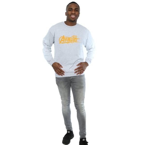 Marvel Mens Avengers Infinity War Orange Logo Sweatshirt