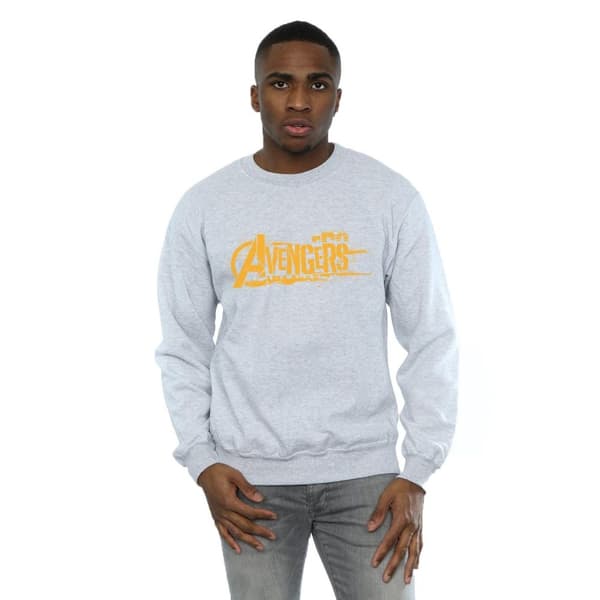 Marvel Mens Avengers Infinity War Orange Logo Sweatshirt
