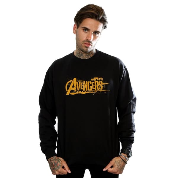 Marvel Mens Avengers Infinity War Orange Logo Sweatshirt