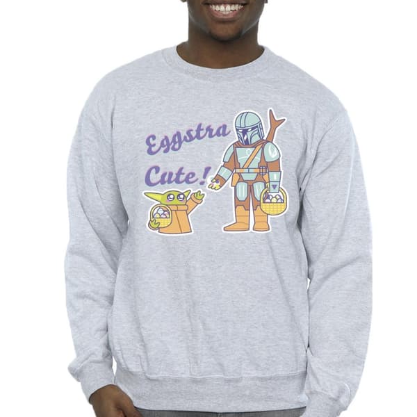 Star Wars Mens The Mandalorian Eggstra Cute Grogu Sweatshirt