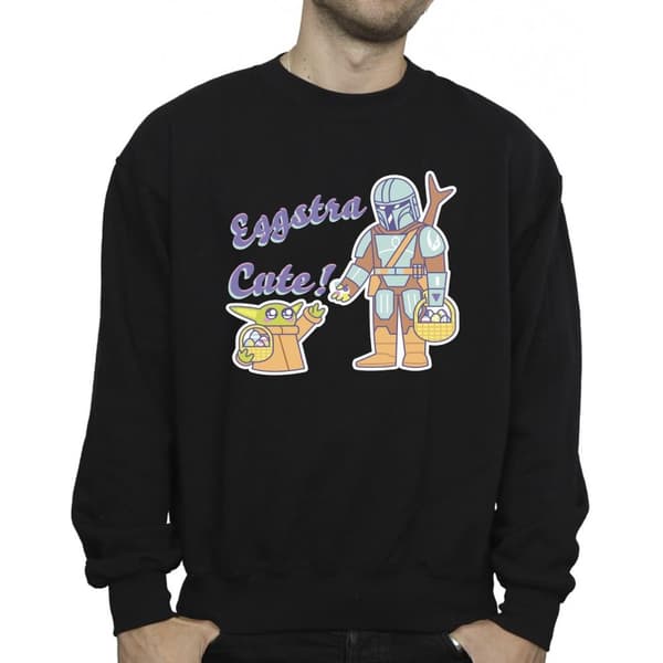 Star Wars Mens The Mandalorian Eggstra Cute Grogu Sweatshirt