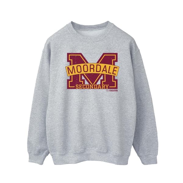 Netflix Mens Sex Education Moordale Cracked M Logo 2 Sweatshirt Sports Grey 5XL