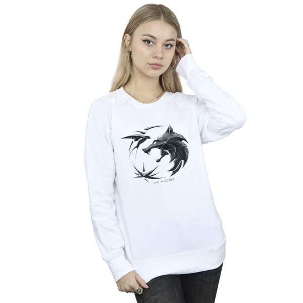 Netflix Dam/Tjej The Witcher Wolf Logo Sweatshirt