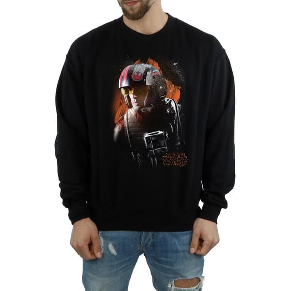 Star Wars Mens The Last Jedi Poe Dameron Brushed Sweatshirt