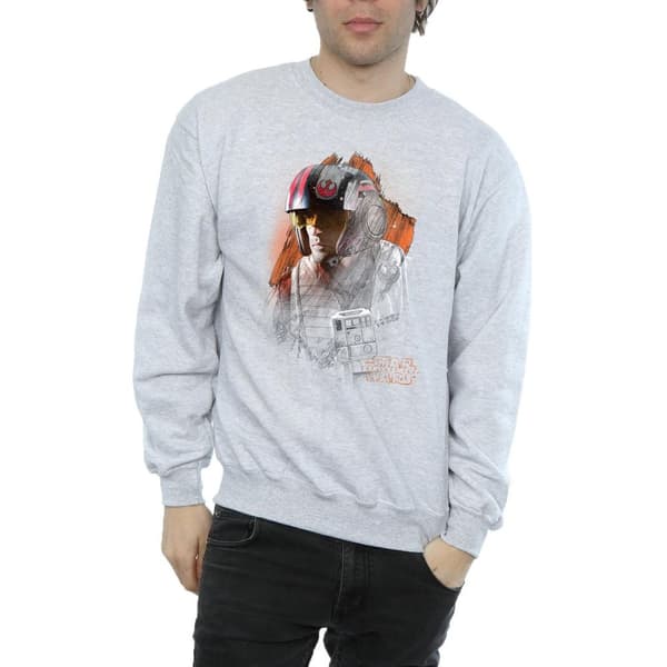 Star Wars Mens The Last Jedi Poe Dameron Brushed Sweatshirt