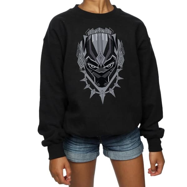 Marvel Girls Black Panther Head Sweatshirt