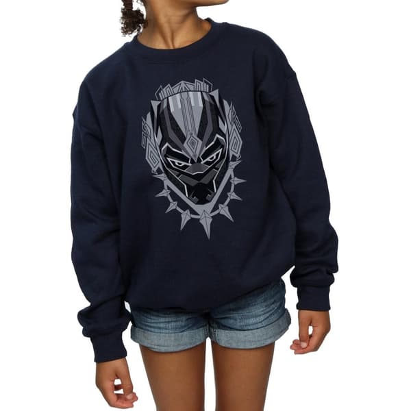Marvel Girls Black Panther Head Sweatshirt