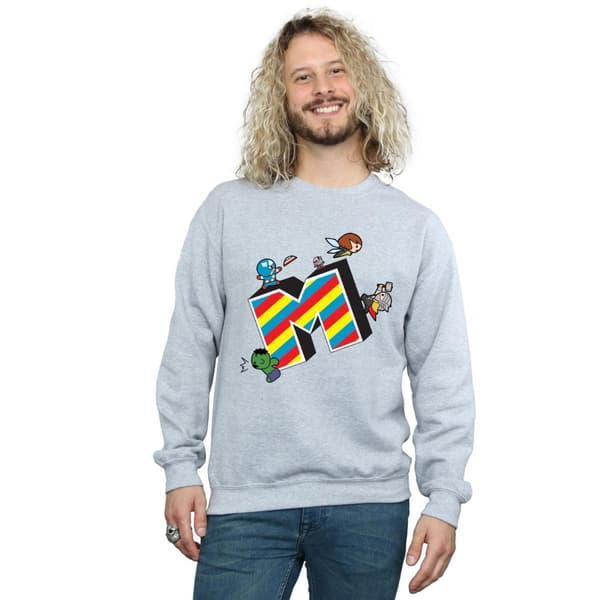 Marvel Mens Kawaii M Is For Marvel Sweatshirt