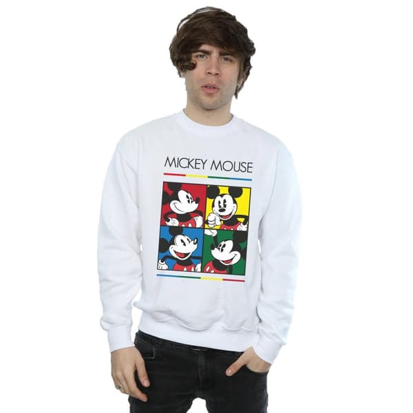 Disney Mens Musse Pigg Sweatshirt med fyrkantig färg