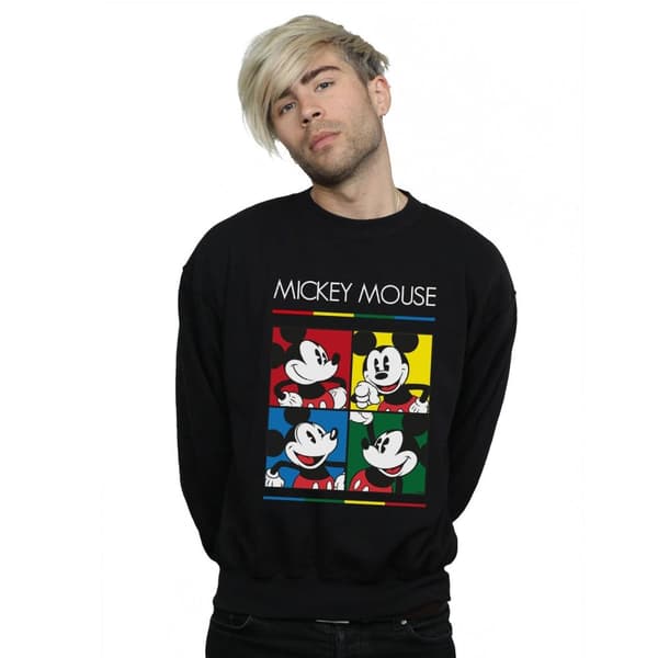 Disney Mens Musse Pigg Sweatshirt med fyrkantig färg